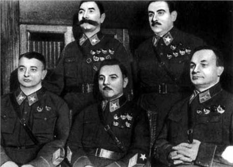 Die ersten Marschälle der Sowjetunion: M.N.Tuchatschewski, K.E.Woroschilow, S.M.Budjonny, W.K.Blücher (1935)